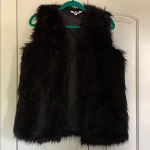 Black Faux Fur Vest